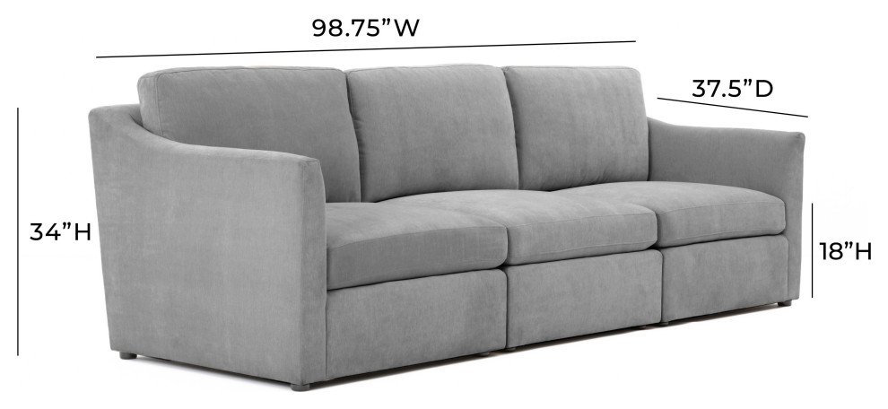 Aiden Gray Modular Sofa   Grey   Transitional   Sofas   by First of a Kind USA Inc  Houzz