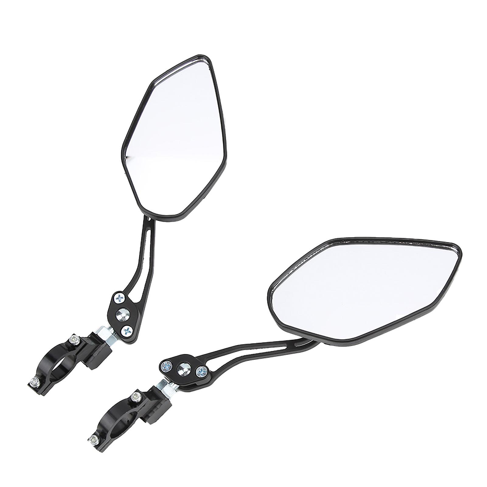 2pcs Bike Mirrors Adjustable Black Aluminum Alloy Bike Rear View Mirror For Mountain Bike Electric Bike Motorcycle