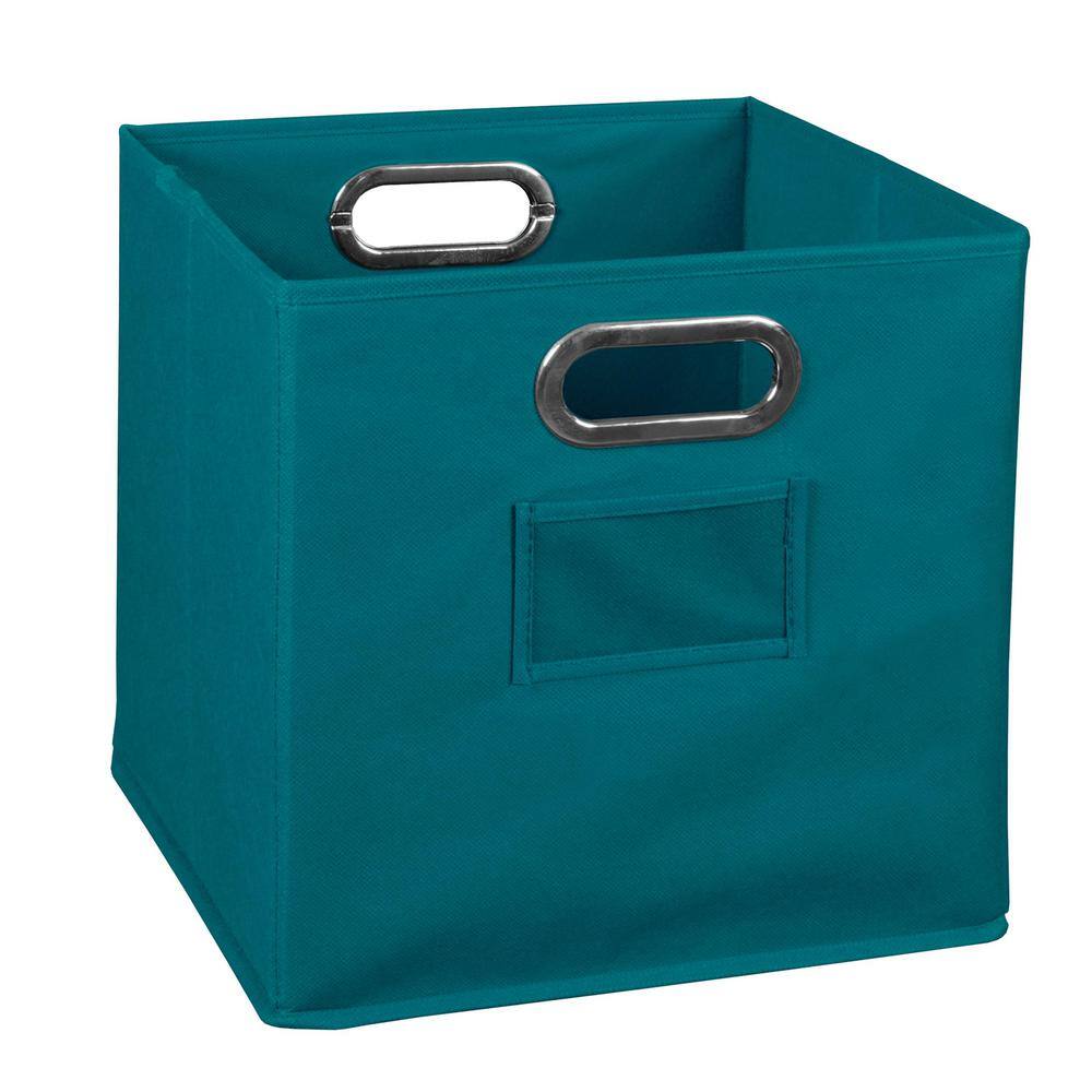 Regency 12 in. H x 12 in. W x 12 in. D Teal Fabric Cube Storage Bin HDCHTOTETL