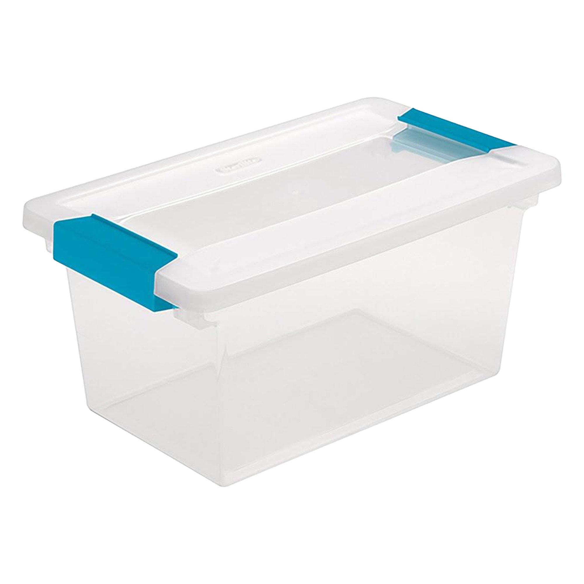 Sterilite Plastic Clip Storage Box Container with Latching Lid， 12 Pack