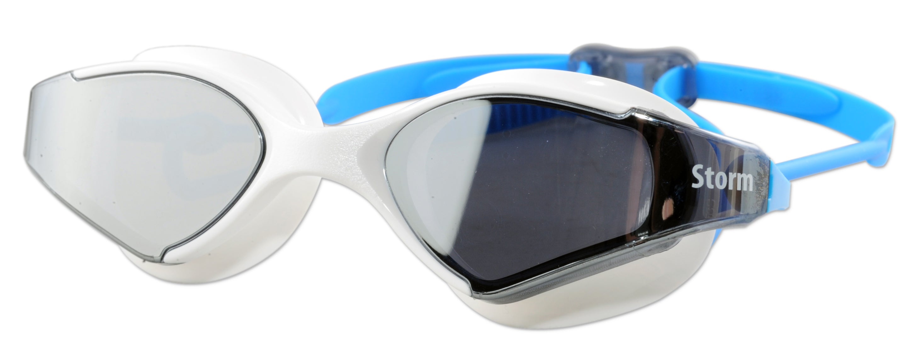 Storm Bluefin Fitness UV Swim Goggle - White w/Mirror Lenses