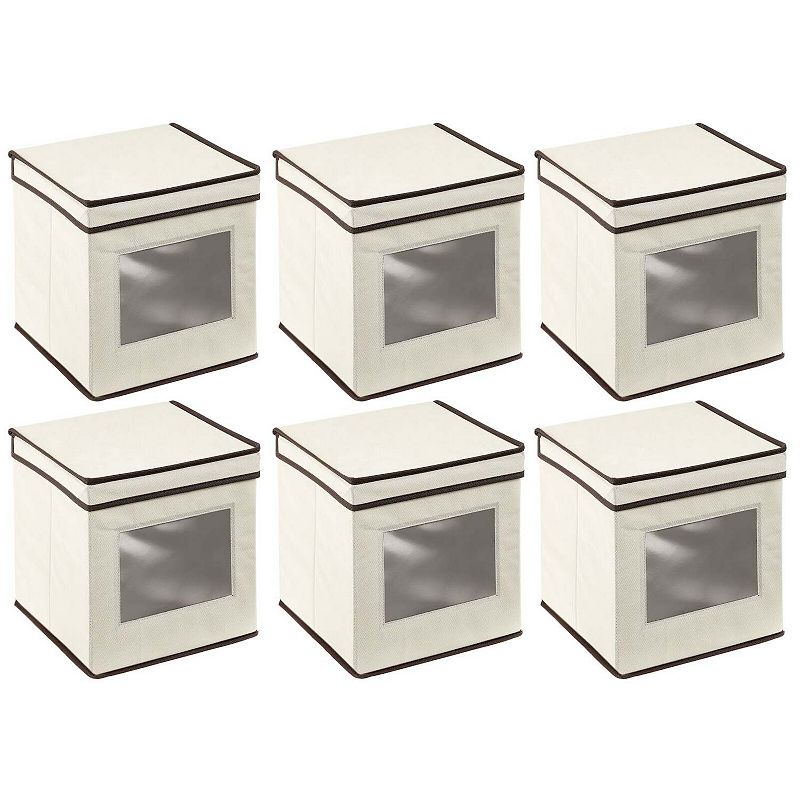 mDesign Fabric Stackable Cube Storage Organizer Box - 6 Pack