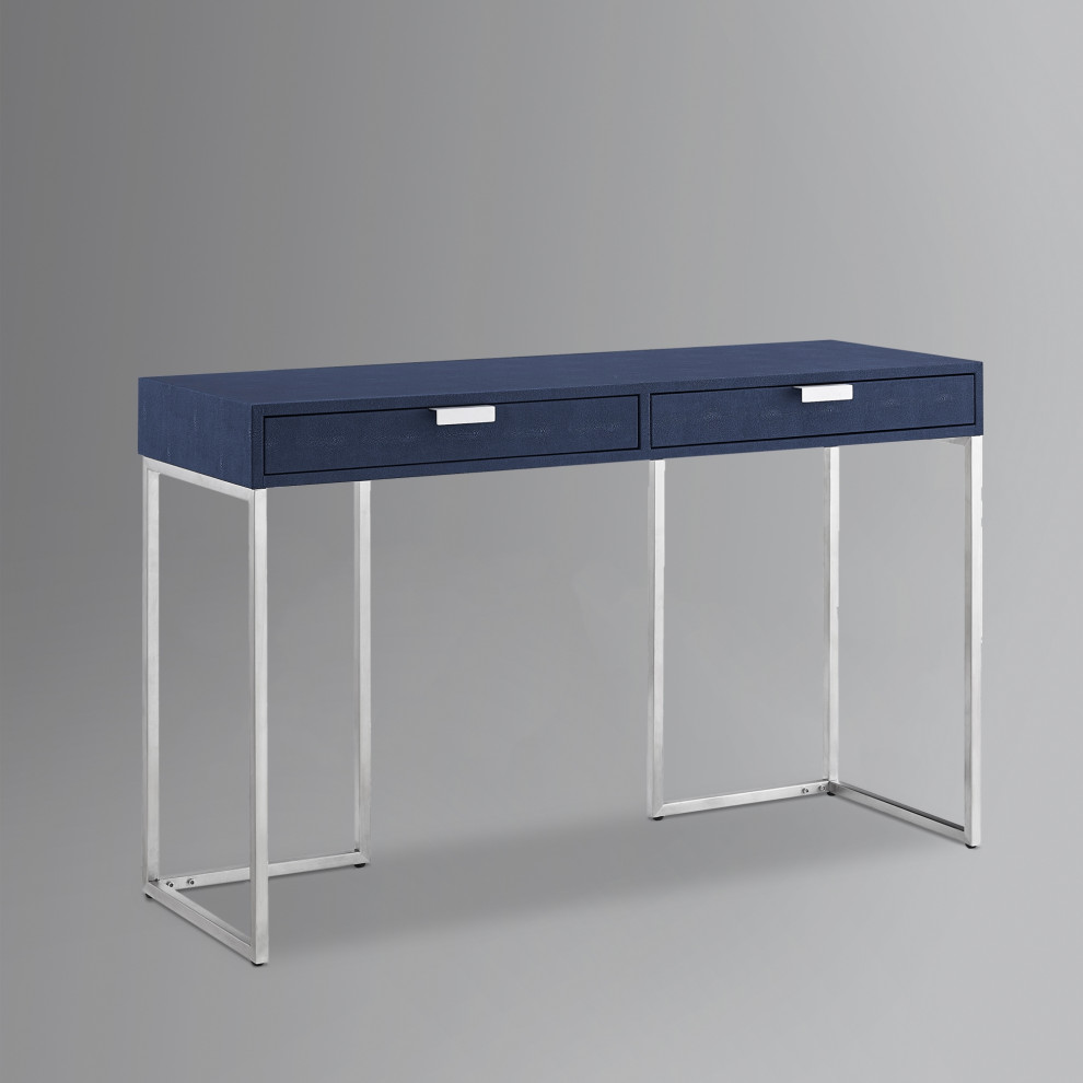 Nicole Miller Chayton Console Table Faux Shagreen 47.3Lx15.2Wx30H   Contemporary   Console Tables   by Inspired Home  Houzz