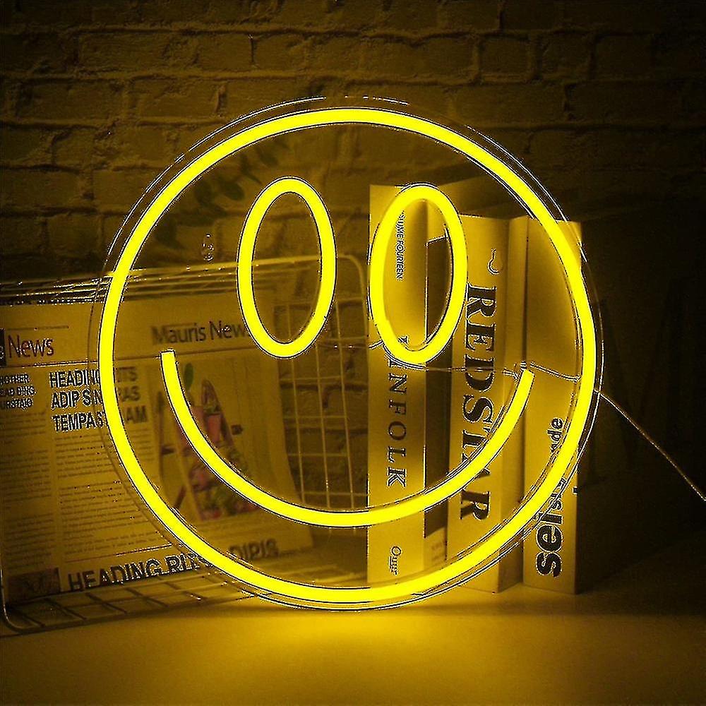 Usb Smile Face Led Neon Sign Light Wall Hanging Children Kids Boy Girl Bedside Lamp Decor Gift