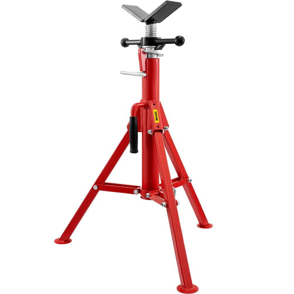 VEVOR V Head Pipe Stand 18 in. to 12 in. Capacity Adjustable Height 24 in. to 42 in. Pipe Jack Stands 2500 lbs. Load Capacity GJ1107BGJ-VX00001V0