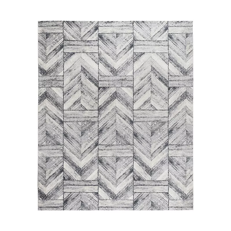 VCNY Home Ryder Grey Geometric Frise Area Rug