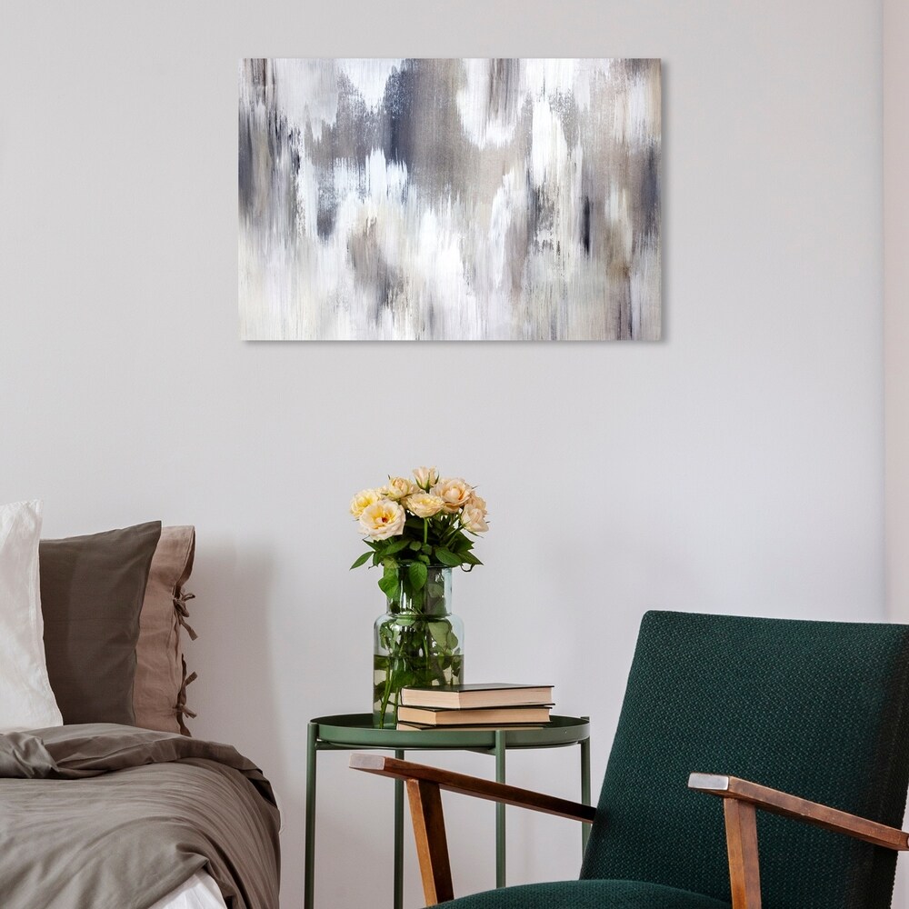 Oliver Gal 'Gentle Falling Shades' Abstract Wall Art Canvas Print   Gray  White