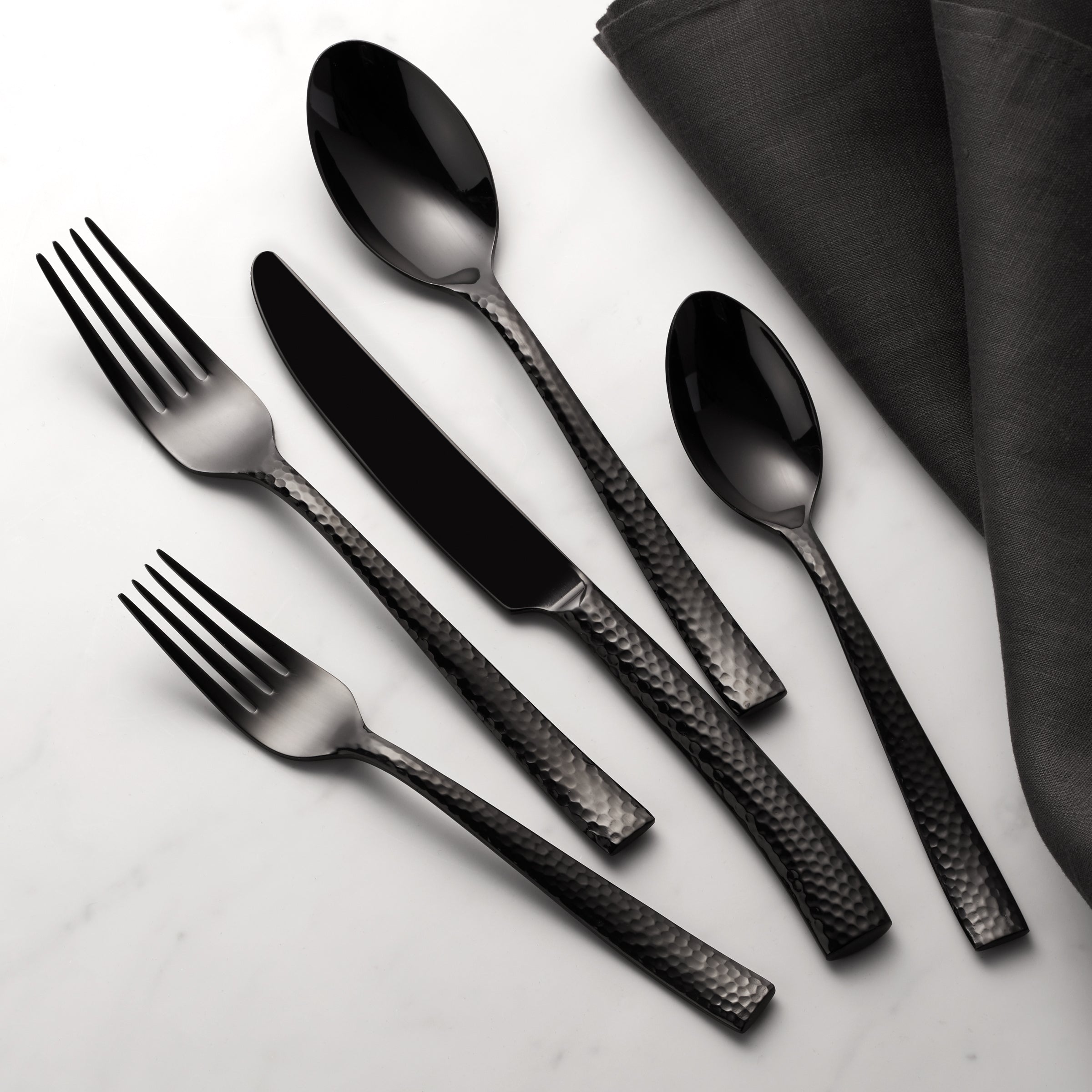 Paris Hammered Gunmetal Titan 18/0 20 Piece Set