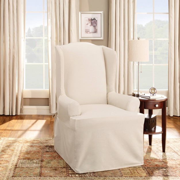 Duck Wing Chair Slipcover Natural Sure Fit