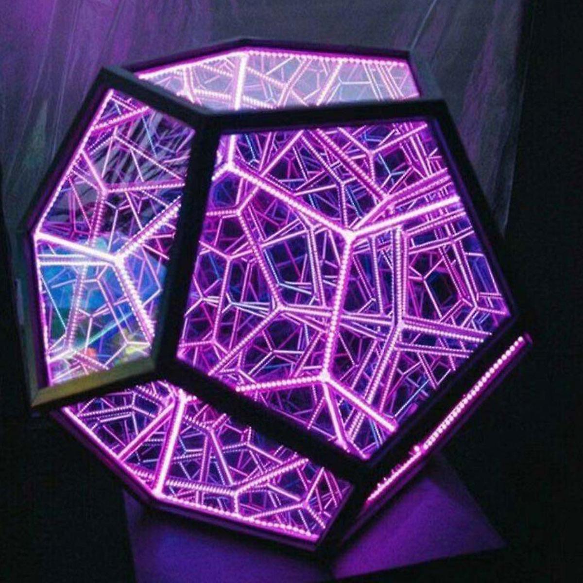 Infinity Dodecahedron Color Art Light Fantasy Geometry Space Led Art Lamp Usb Charging Christmas Gifts Decorations Night Light