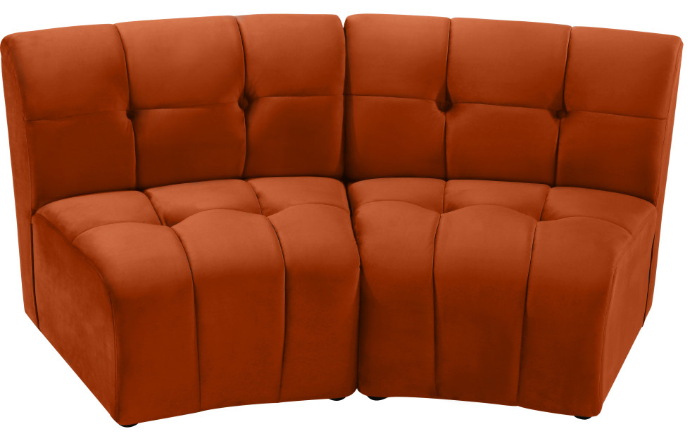 Limitless Modular Velvet 1 Piece Sectional   Contemporary   Loveseats   by Meridian Furniture  Houzz