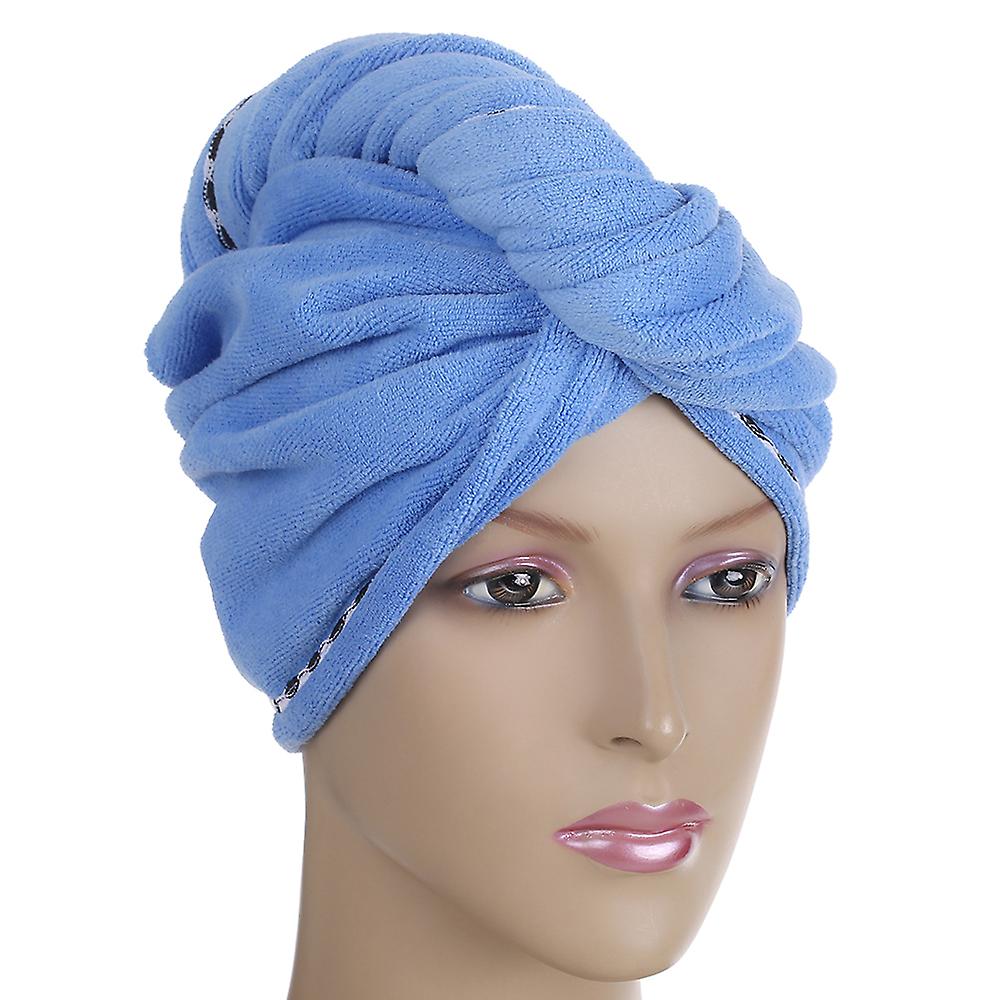 2pcs Soft Microfiber Quick Dry Hair Drying Towels Water-absorbent Dry Hair Cap Bath Shower Wrap Turban Towel With Button For All Hair Types And Length