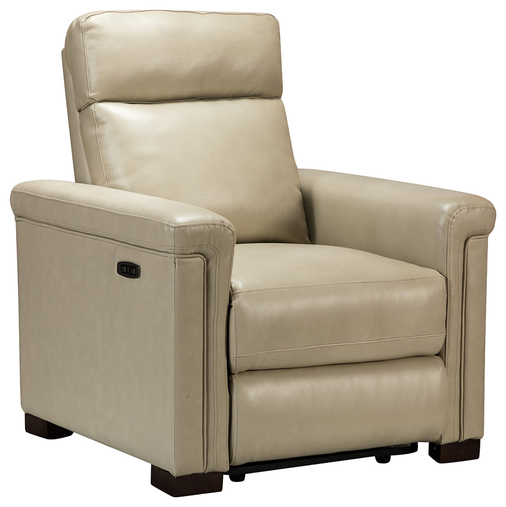 Paulina 36.02 quotW Genuine Leather Power Recliner   Contemporary   Recliner Chairs   by Karat Home  Houzz