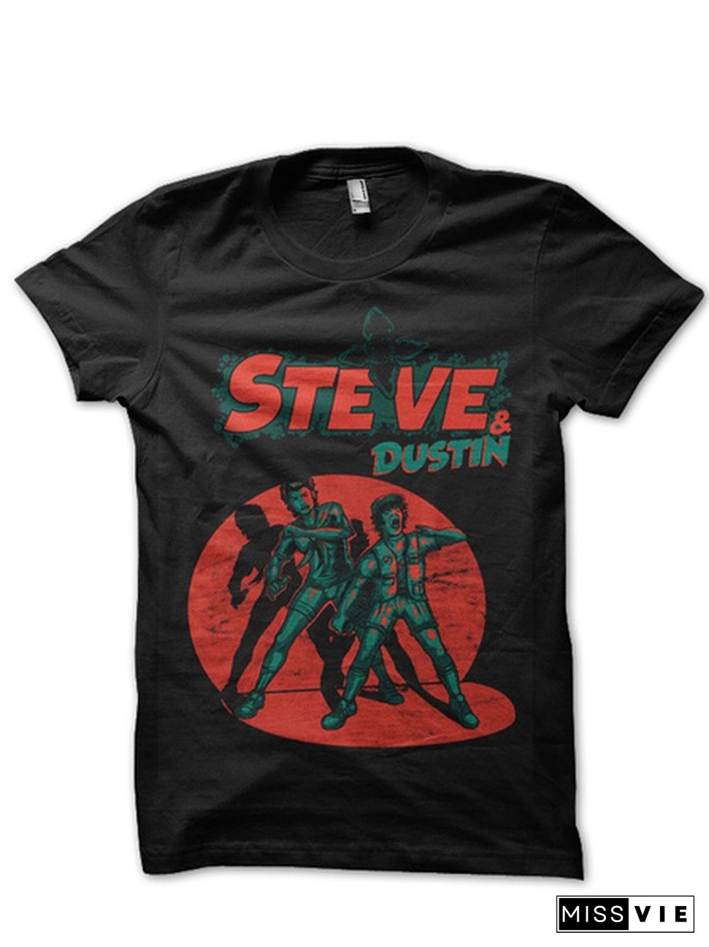 Stranger Things Steve And Dustin Black T-Shirt