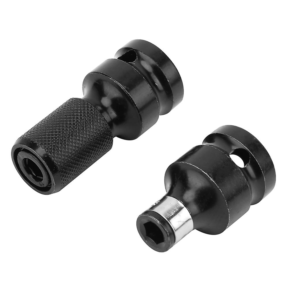 2pcs 1/2 To 1/4 Hex Female Telescopic Socket Adapter For Electric Wrench