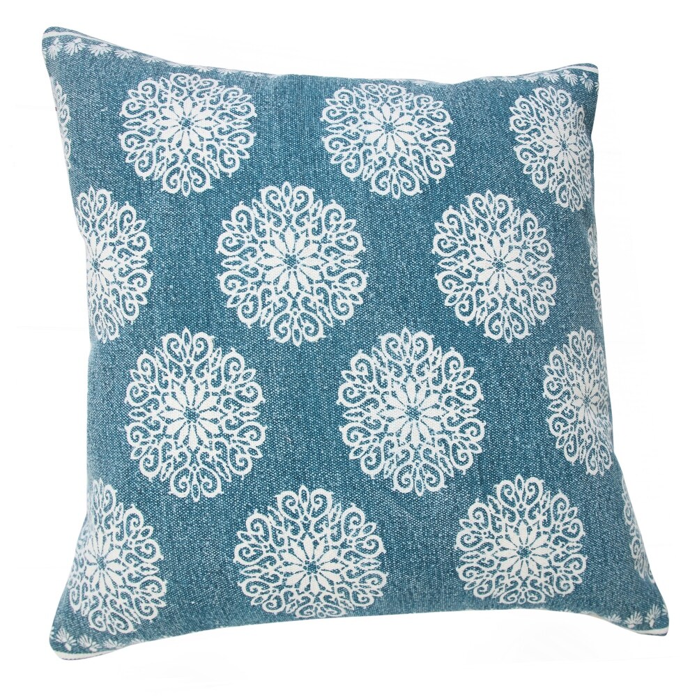 LR Home Traditional Bordered Bohemian Floral Throw Pillow