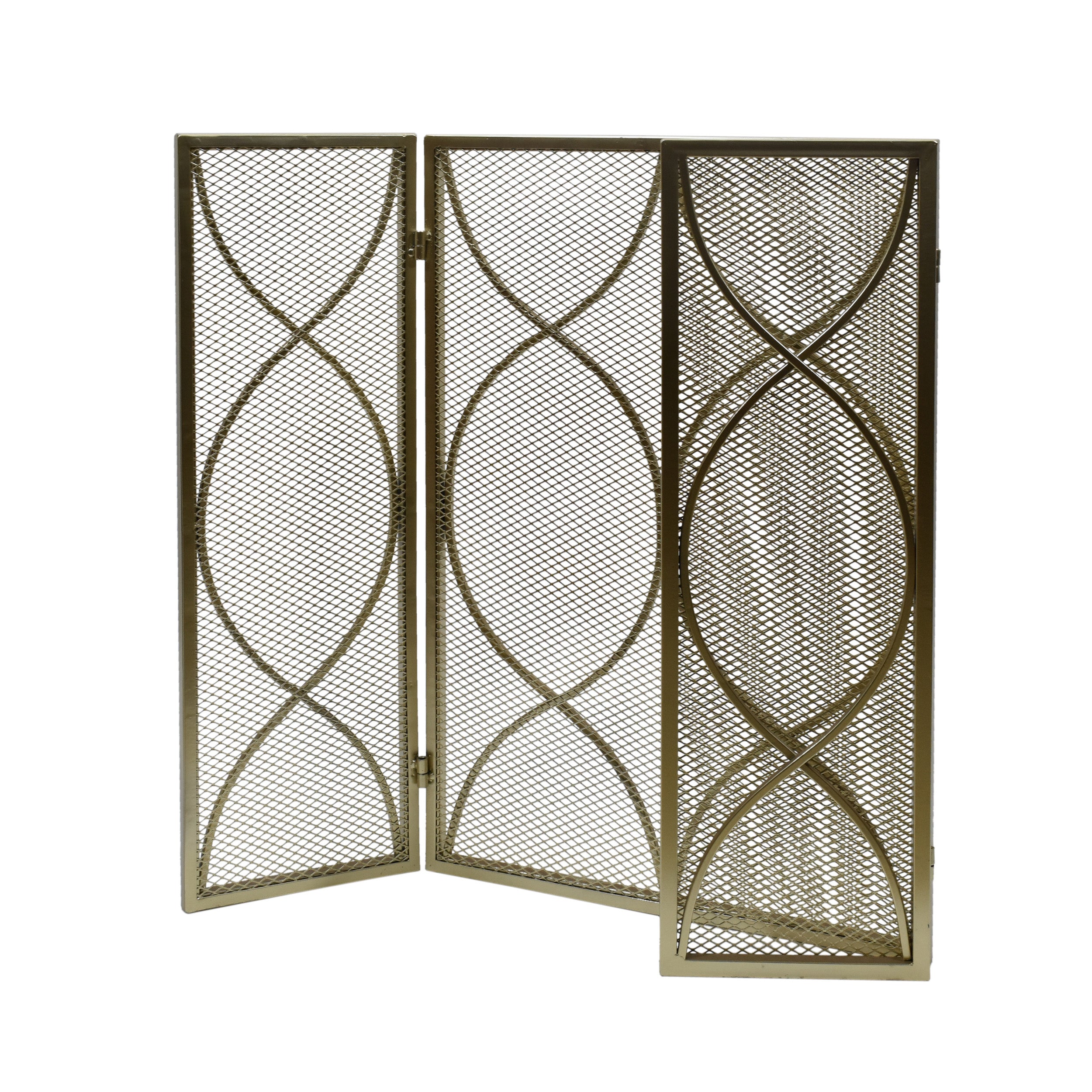 Laylah Modern Three Panel Iron Firescreen