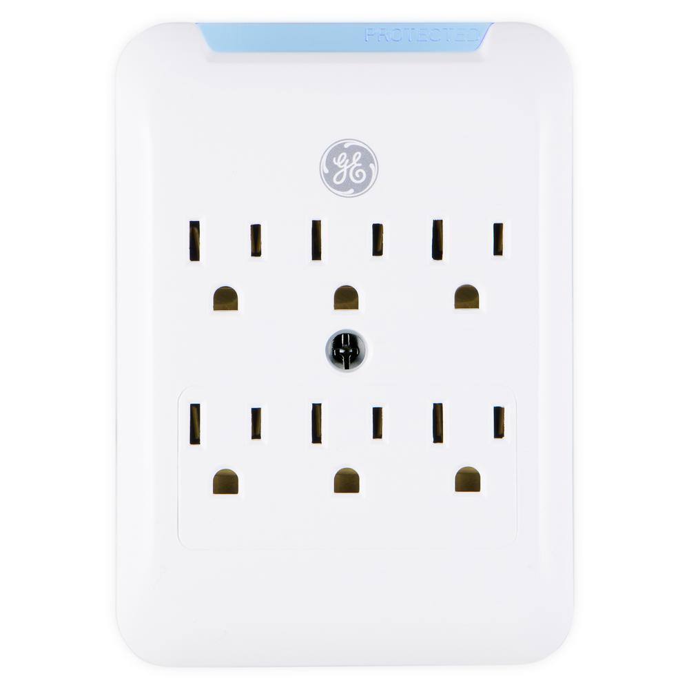 GE 6-Outlet Pro Surge Protector Tap White 38431