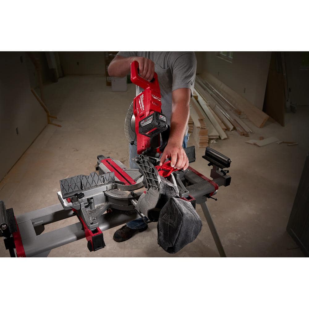 Milwaukee M18 FUEL 18V Lithium-Ion Brushless 10 in. Cordless Dual Bevel Sliding Compound Miter Saw with 8-1/4 in. Table Saw 2734-20-2736-20