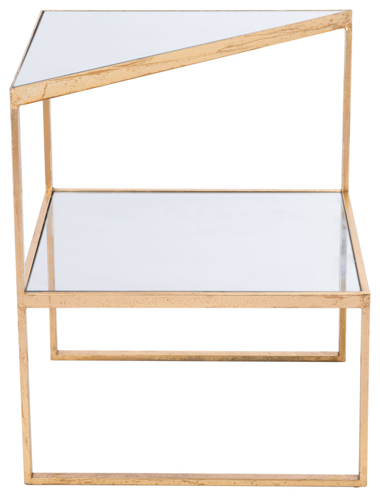 Planes Side Table Gold  ampMirror   Contemporary   Side Tables And End Tables   by Zuo Modern Contemporary  Houzz