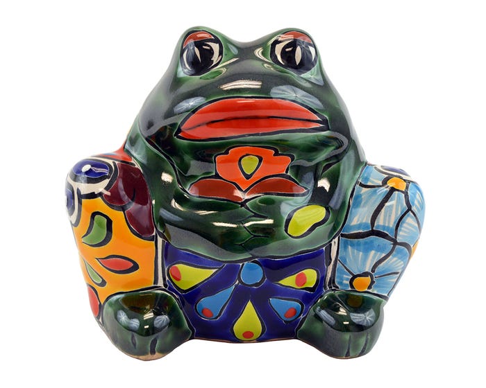 Avera Talavera Frog Planter 7 inch APG006070