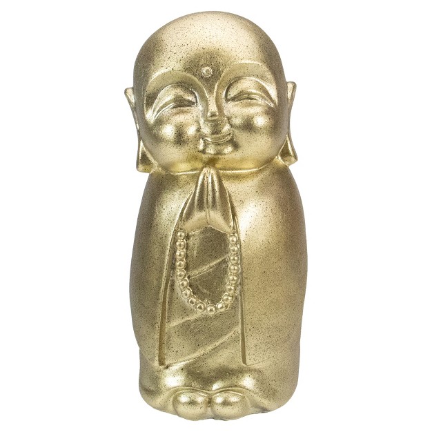 Golden Buddhist Monk Outdoor Garden Statue