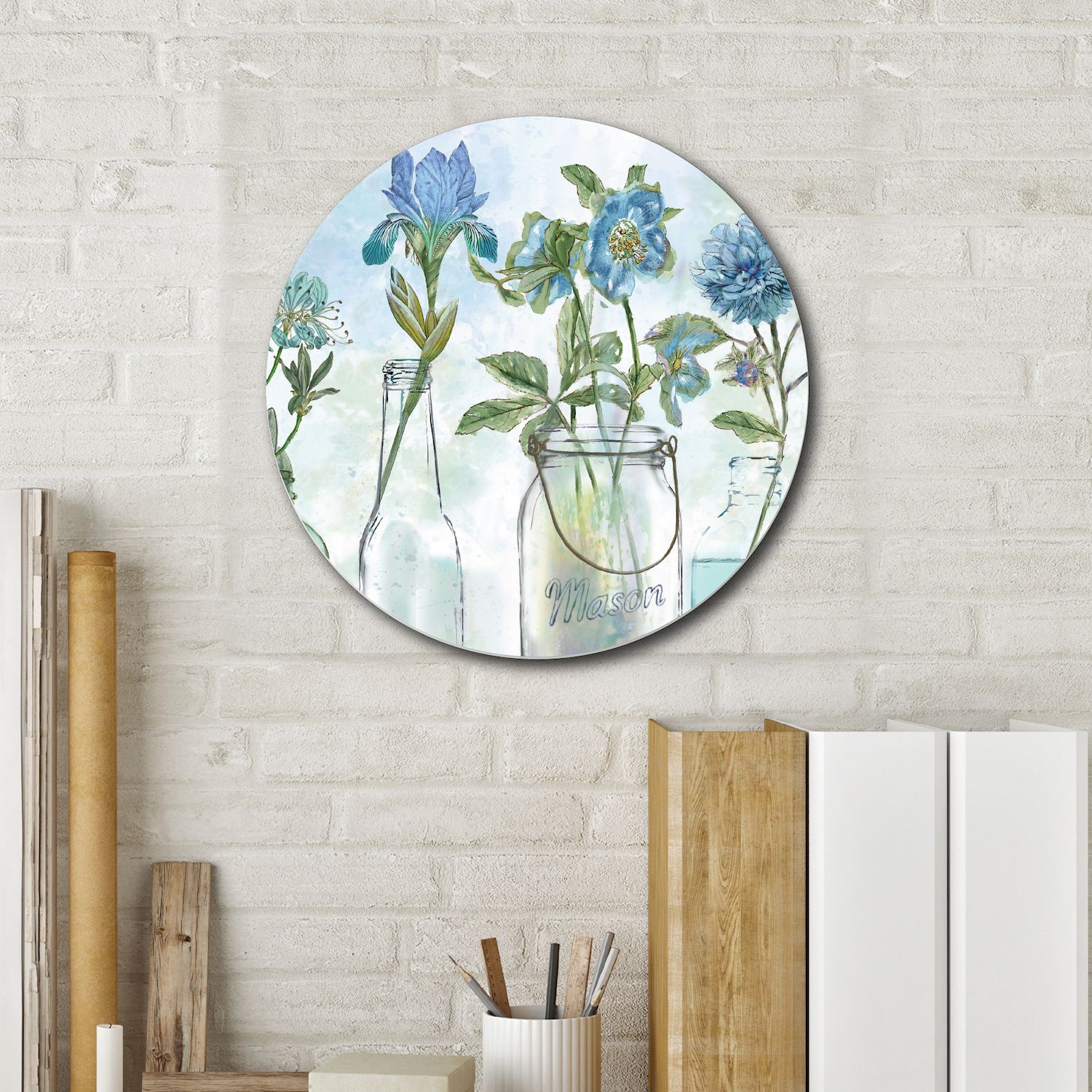 Courtside Market Vintage Blues Circular Board Wall Art