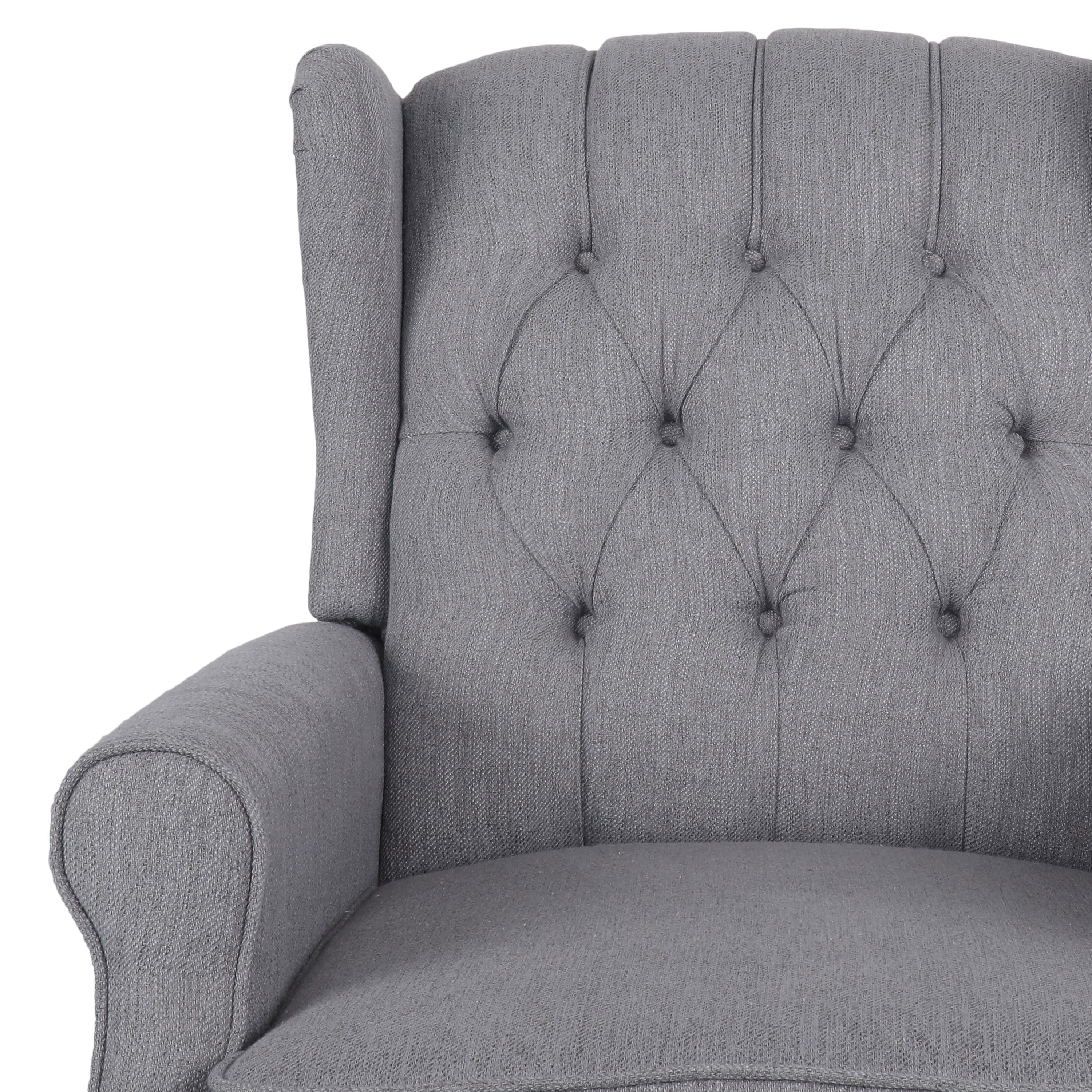 Sheila Contemporary Fabric Tufted Wingback Rocking Chair