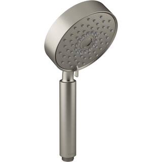 KOHLER Purist 3-Spray Patterns 5 in. Triple Wall Mount Handheld Shower Head in Vibrant Brushed Nickel K-22166-BN