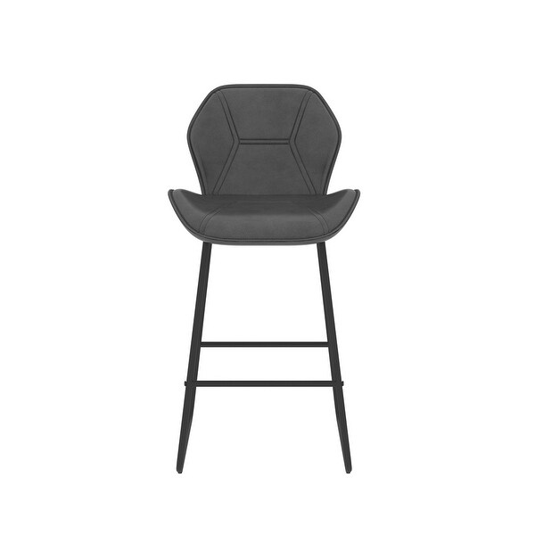 2Pcs Morden Leather Upholstered Barstool Chairs