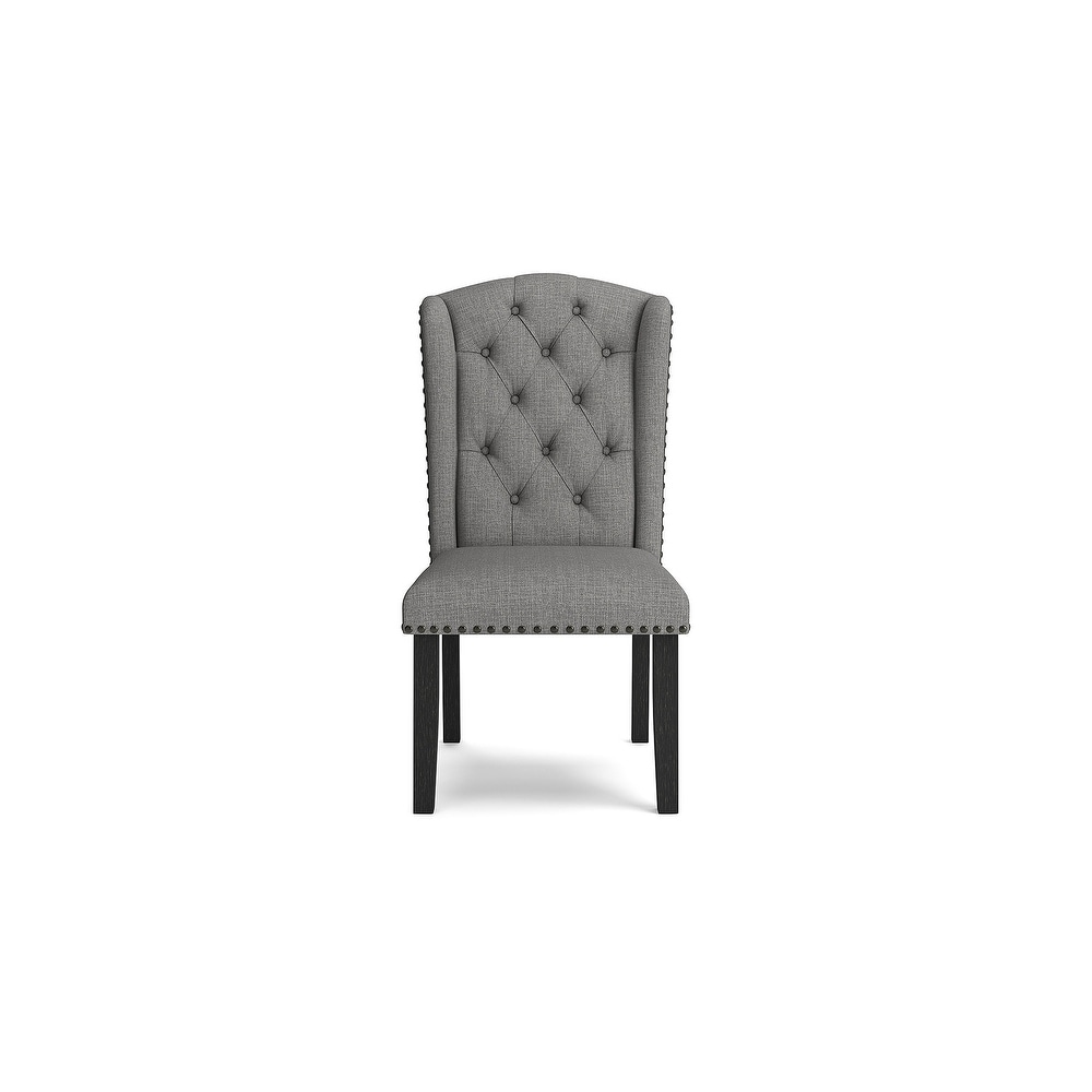 Signature Design by Ashley Jeanette Gray/Black Dining Upholstered Side Chair (Set of 2)   22\