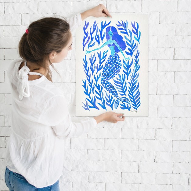 Americanflat Minimalist Animal Kelp Forest Mermaid Blue By Cat Coquillette Poster Art Print