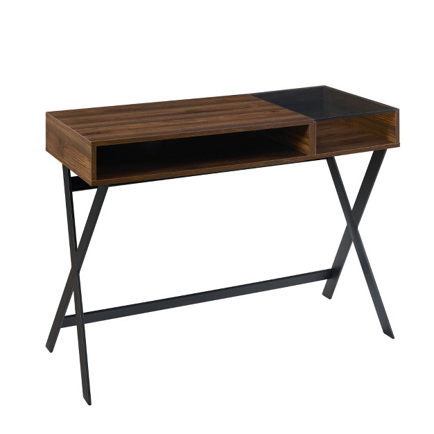 Modern Mixed Material Open Storage Computer Desk Saracina Home