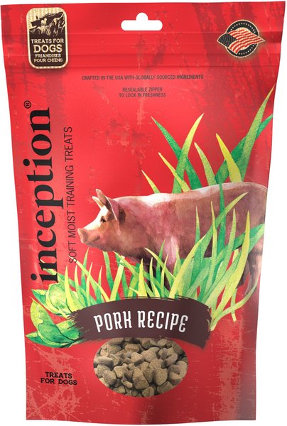 Inception Pork Flavored Soft and Chewy Dog Treats， 4-oz bag