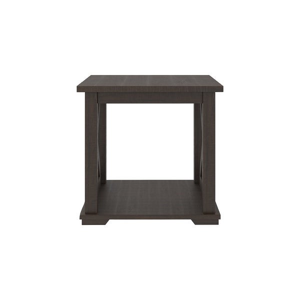 Camiburg Casual Square End Table， Antique Gray