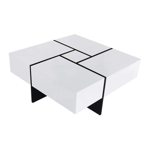 Coffee Table with 4 Hidden Storage Compartments