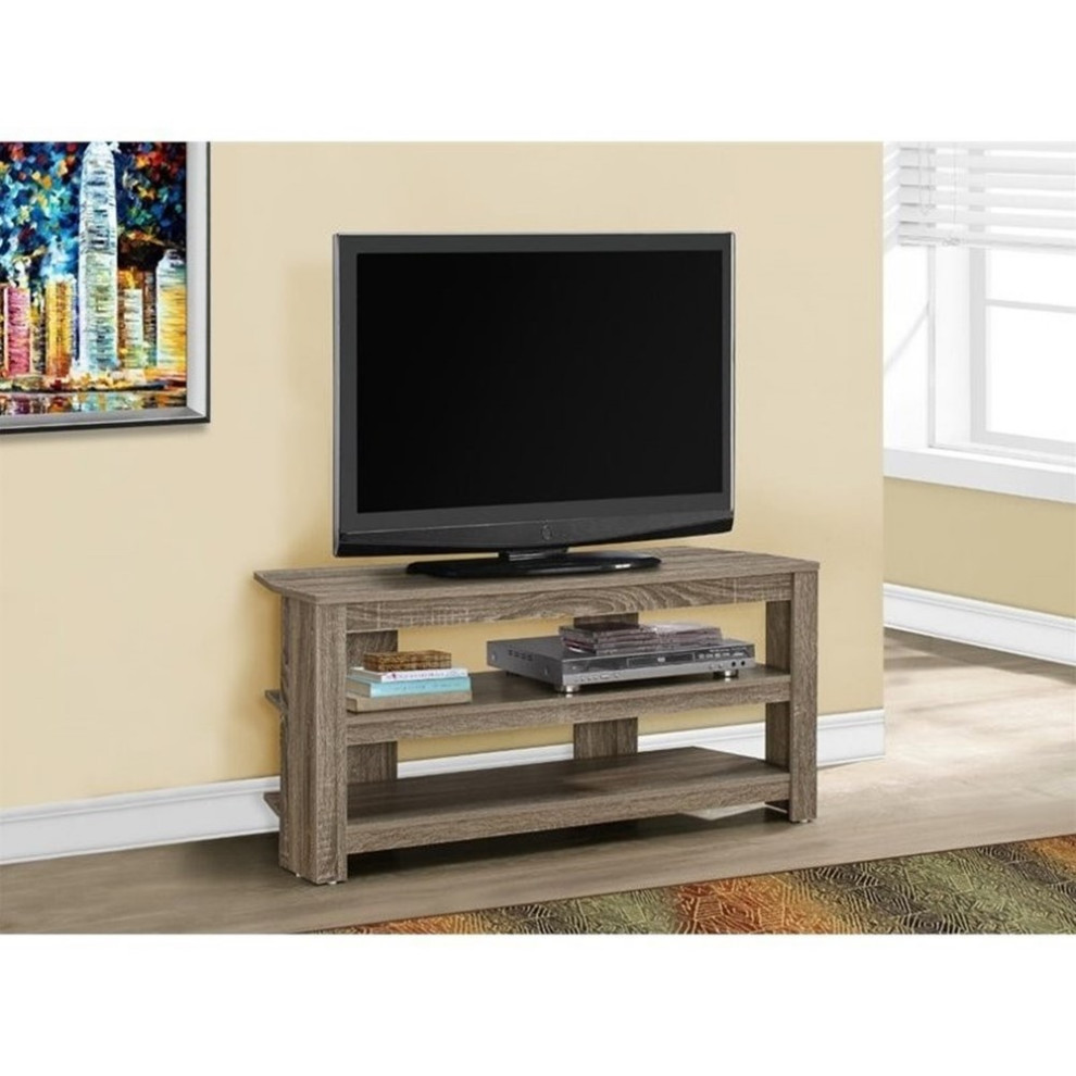 Pemberly Row 42 quotTV Stand in Dark Taupe   Transitional   Entertainment Centers And Tv Stands   by Homesquare  Houzz