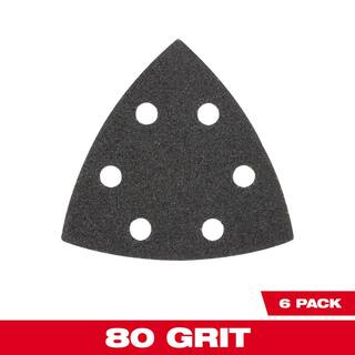 MW 3-12 in. 80-Grit Sandpaper for Oscillating Multi-Tool (6-Pack) 49-25-2080