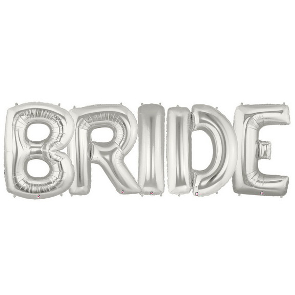 BIRTH9999 260533 Jumbo Silver Foil Balloons BRIDE ...