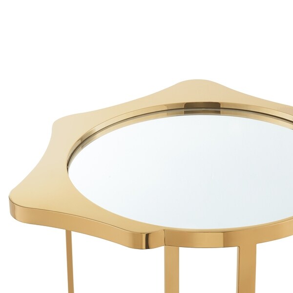 Keshav Mirrored Top End Table