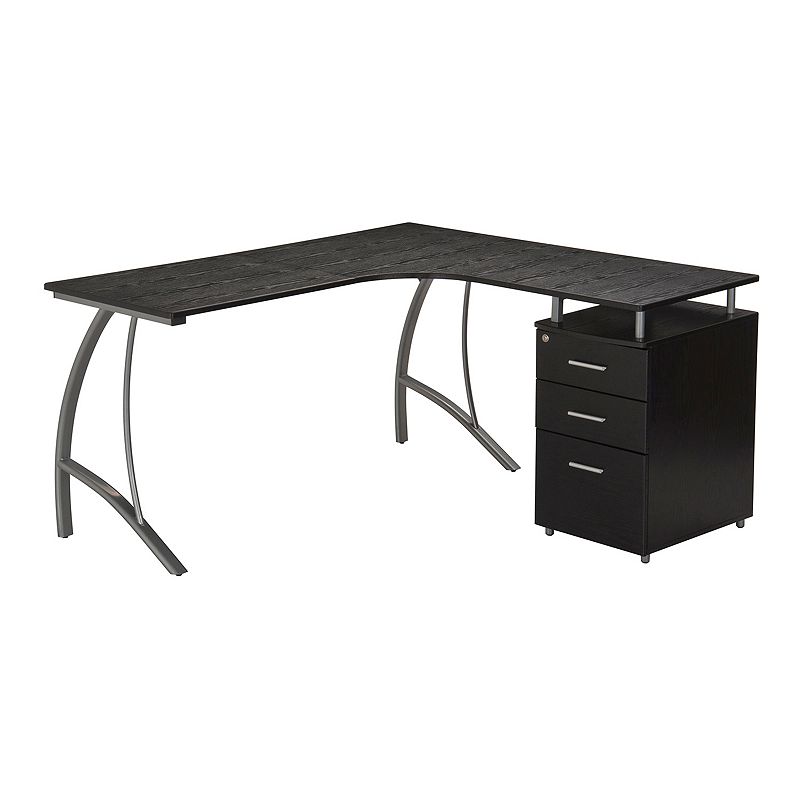 Techni Mobili Modern L-Shaped Cabinet Computer Desk