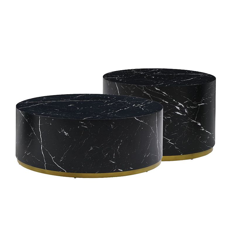 F.C Design Faux Marble Coffee Tables for Living Room