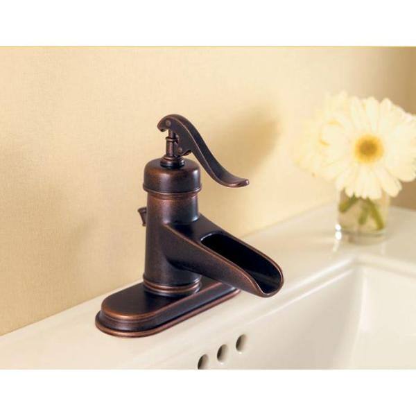 Pfister Ashfield 4 in. Centerset Single-Handle Bathroom Faucet in Rustic Bronze LF-042-YP0U