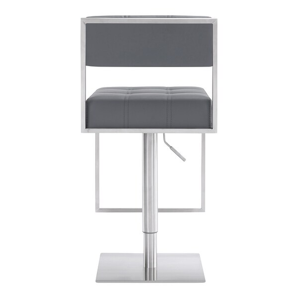 Michele Modern Faux Leather and Metal Adjustable Barstool