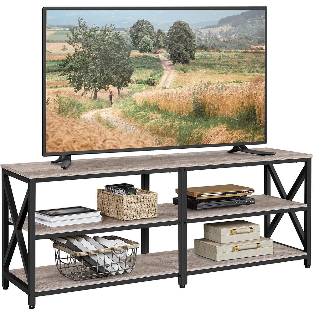 TV Stand 70 Inch  Media Entertainment Center with 3 Tier Storage Shelves  63\