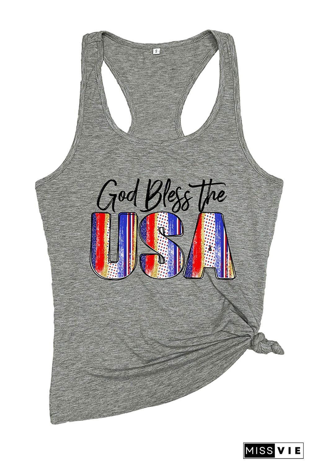 God Bless The USA Printed Sleeveless Tank Top Wholesale