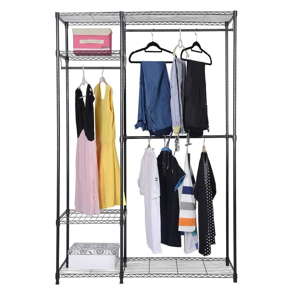 Costway 48''x18''x71'' Closet Organizer Garment Rack Portable Clothes