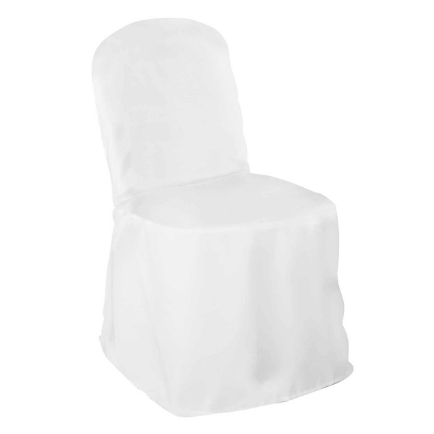 Lann x27 s Linens 10 Pcs Polyester Banquet Chair Covers For Wedding party Cloth Fabric Slipcovers