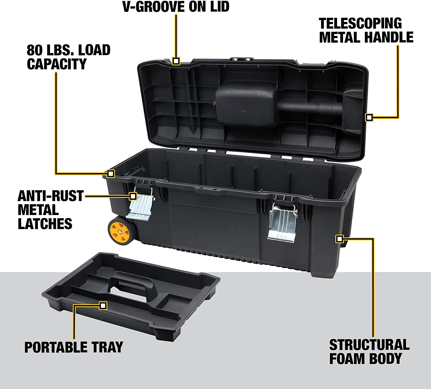 DEWALT Tool Box On Wheels， 28-Inch (DWST28100)