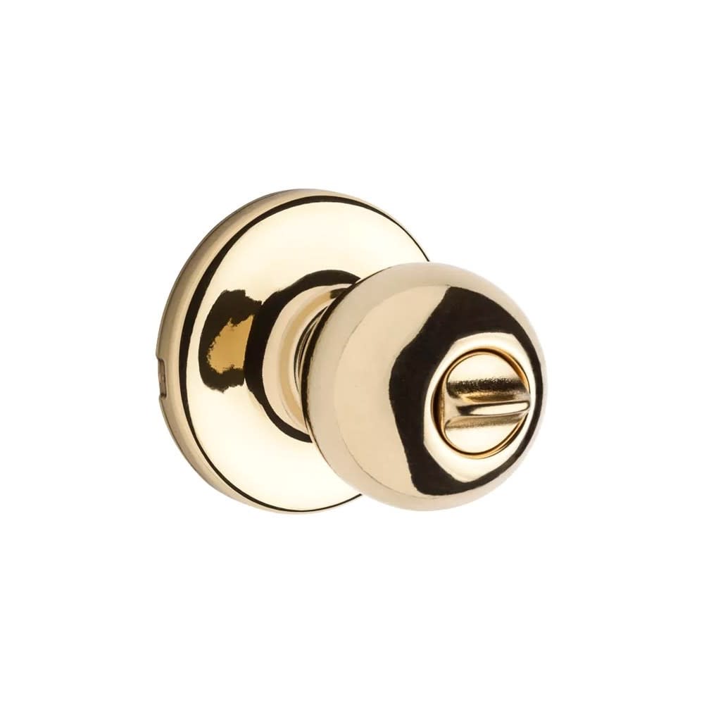 Polished Brass Bed/Bath Polo Privacy Door Knob Set